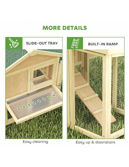 PawHut Large Chicken Coop, Wooden Outdoor Chicken Cage Poultry Hen House with Nesting Box - pic 195987 | FastDaddyshop