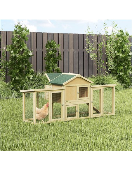PawHut Large Chicken Coop, Wooden Outdoor Chicken Cage Poultry Hen House with Nesting Box - pic 195988 | FastDaddyshop