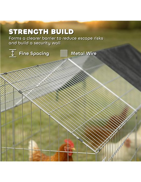 PawHut Rabbit Run with Protective Cover for  Small Animals, Chickens, Guinea Pigs, Tortoises, 180 x 75 x 75 cm, Black - pic 195996 | FastDaddyshop
