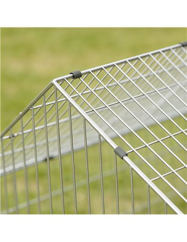 PawHut Rabbit Run with Protective Cover for  Small Animals, Chickens, Guinea Pigs, Tortoises, 180 x 75 x 75 cm, Black