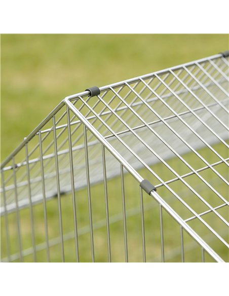 PawHut Rabbit Run with Protective Cover for  Small Animals, Chickens, Guinea Pigs, Tortoises, 180 x 75 x 75 cm, Black - pic 195998 | FastDaddyshop