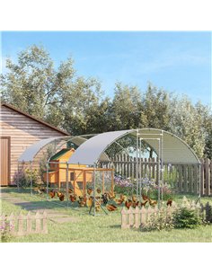 PawHut Walk In Chicken Run Galvanised Chicken Coop Hen Poultry House Cage Pet Playpen Garden with Water-Resist Covers 2