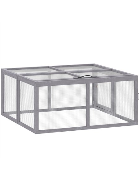 PawHut Rabbit Hutch Outdoor, Foldable Guinea Pig House with Openable Top, for 3 Bunnies, Ducks, Chickens, 110 x 105 x 50 cm - pic 196035 | FastDaddyshop
