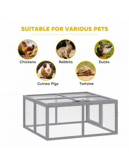 PawHut Rabbit Hutch Outdoor, Foldable Guinea Pig House with Openable Top, for 3 Bunnies, Ducks, Chickens, 110 x 105 x 50 cm - pic 196042 | FastDaddyshop