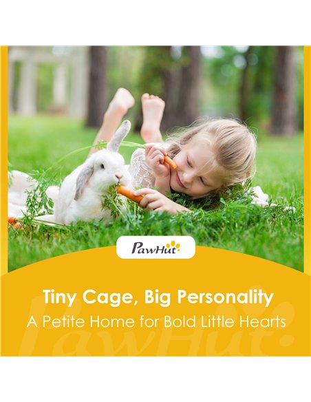 PawHut Wooden Rabbit Hutch, Indoor Outdoor Bunny Cage with Waterproof & Openable Roof, Pull Out Tray and Ramp, Guinea Pig Hutch - pic 196052 | FastDaddyshop