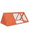 PawHut Rabbit Hutch, Wooden Guinea Pig Hutch with Run and Doors, Outdoor Triangle Bunny House for Rabbits,Duck and Chicken