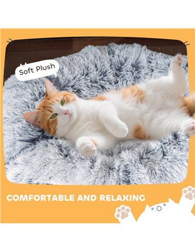 PawHut 2-in-1 Donut Cat Tunnel with Washable Bed, Play Tunnel Bed with Toy Ball and Door Hole for Indoor Cats, Light Grey
