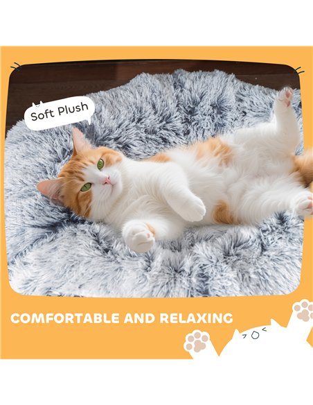 PawHut 2-in-1 Donut Cat Tunnel with Washable Bed, Play Tunnel Bed with Toy Ball and Door Hole for Indoor Cats, Light Grey - pic 196111 | FastDaddyshop