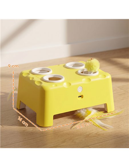 PawHut 3 in 1 Interactive Cat Toys with Mouse & Feather Teaser Toy Rechargeable Automatic for Indoor Kittens & Adult Cats - pic 196163 | FastDaddyshop
