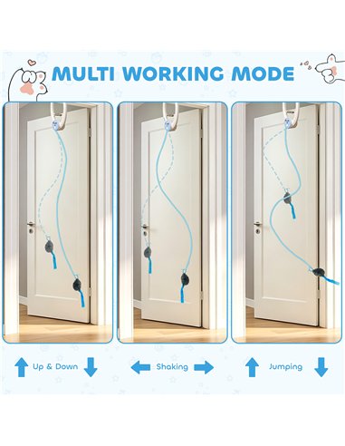 PawHut Interactive Cat Toys for Indoor Kittens & Adult USB Rechargeable Door Hanging Bouncing Mouse Teaser