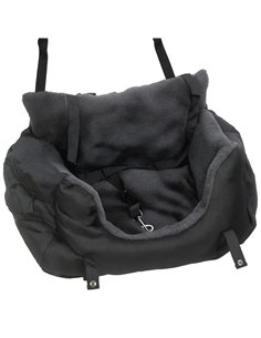 PawHut Dog Car Seat for Small Dogs with Fixed Buckle, Safety Leash, Washable Cover, 58 x 45 x 28 cm, Black