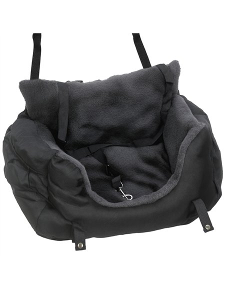 PawHut Dog Car Seat for Small Dogs with Fixed Buckle, Safety Leash, Washable Cover, 58 x 45 x 28 cm, Black - pic 196224 | FastDaddyshop