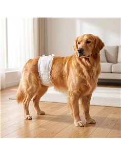 PawHut Dog Diapers Super Absorbent Leak-Proof Dog Nappies for Male Dogs Size L 62-80 cm Waist 2