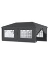 Outsunny 3x6m Pop Up Gazebo with Sides, Windows, Height Adjustable, Storage Bag, Black