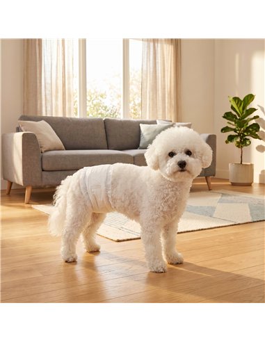 PawHut Dog Diapers Super Absorbent Leak-Proof Dog Nappies for Male Dogs Size M 45-64 cm Waist