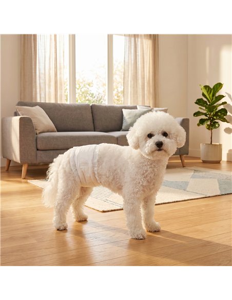 PawHut Dog Diapers Super Absorbent Leak-Proof Dog Nappies for Male Dogs Size M 45-64 cm Waist - pic 196297 | FastDaddyshop