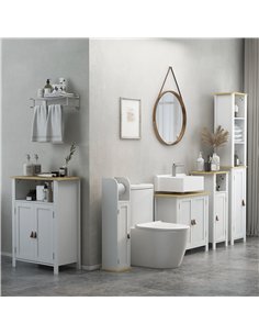 kleankin Under Sink Bathroom Cabinet for Basin without Pedestal - White 2