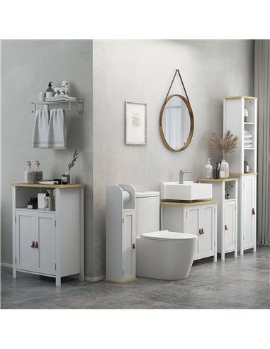 kleankin Under Sink Bathroom Cabinet for Basin without Pedestal - White