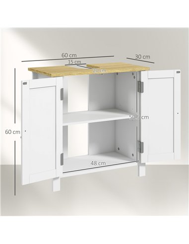 kleankin Under Sink Bathroom Cabinet for Basin without Pedestal - White