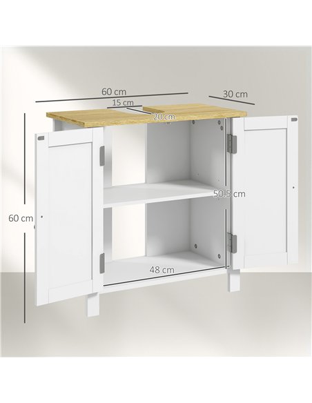 kleankin Under Sink Bathroom Cabinet for Basin without Pedestal - White - pic 196317 | FastDaddyshop