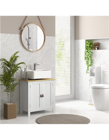 kleankin Under Sink Bathroom Cabinet for Basin without Pedestal - White