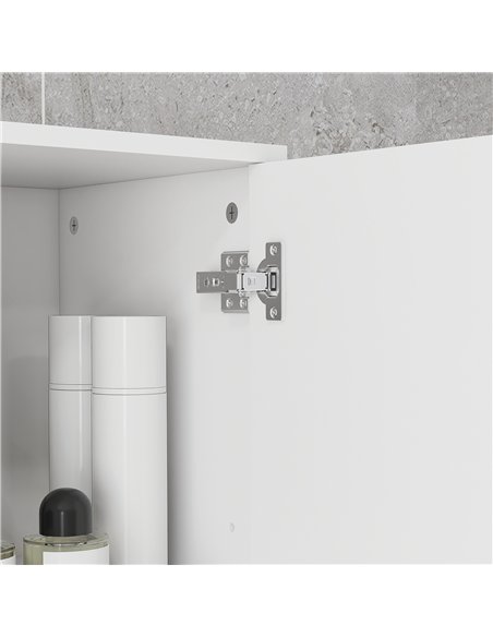 kleankin 71" Tall Slim Bathroom Storage Cabinet, Narrow Cupboard with Drawer, Open Shelves, 2 Doors, White and High Gloss White - pic 196332 | FastDaddyshop