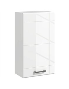 kleankin Bathroom Wall Cabinet, High Gloss Bathroom Storage Cabinet with Soft-Close Door, 3 Shelves, Adjustable Shelf, White