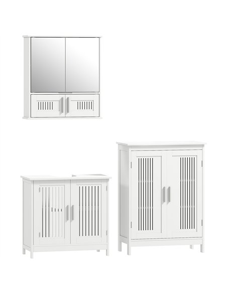 kleankin Modern Bathroom Storage Cabinet, Freestanding Floor Cupboard with Double Doors and Adjustable Shelves for Living Room,  - pic 196342 | FastDaddyshop