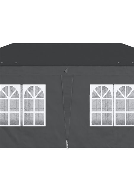 Outsunny 3x6m Pop Up Gazebo with Sides, Windows, Height Adjustable, Storage Bag, Black - pic 19635 | FastDaddyshop