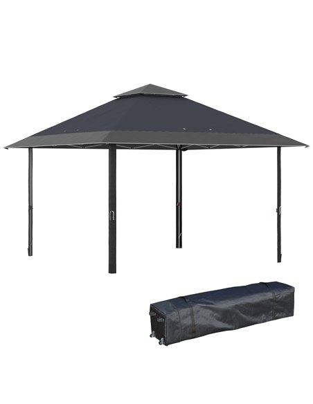 Outsunny 4x4m Pop-up Gazebo with UV Proof, Roller Bag, Adjustable Legs, Steel Frame, Grey - pic 19636 | FastDaddyshop