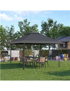 Outsunny 4x4m Pop-up Gazebo with UV Proof, Roller Bag, Adjustable Legs, Steel Frame, Grey 2