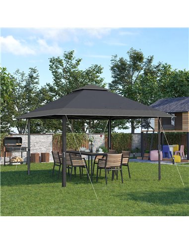 Outsunny 4x4m Pop-up Gazebo with UV Proof, Roller Bag, Adjustable Legs, Steel Frame, Grey