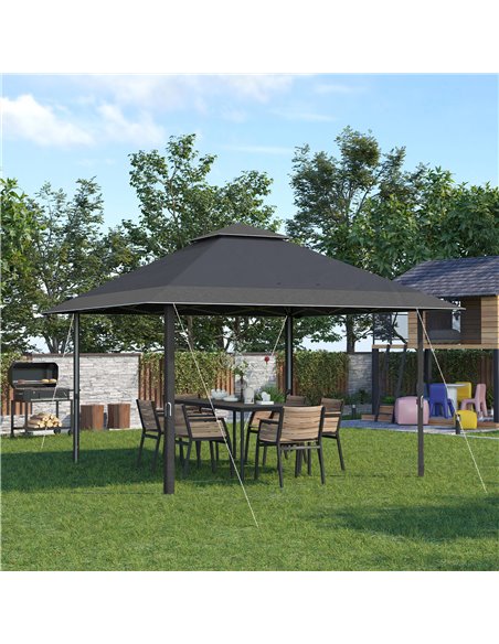 Outsunny 4x4m Pop-up Gazebo with UV Proof, Roller Bag, Adjustable Legs, Steel Frame, Grey - pic 19637 | FastDaddyshop