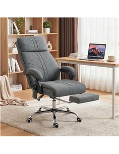 Vinsetto High Back Vibration Massage Office Chair with Footrest, Heated, Grey 2