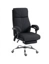 Vinsetto High Back Vibration Massage Office Chair with Footrest, Heated, Black