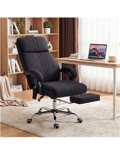 Vinsetto High Back Vibration Massage Office Chair with Footrest, Heated, Black 2