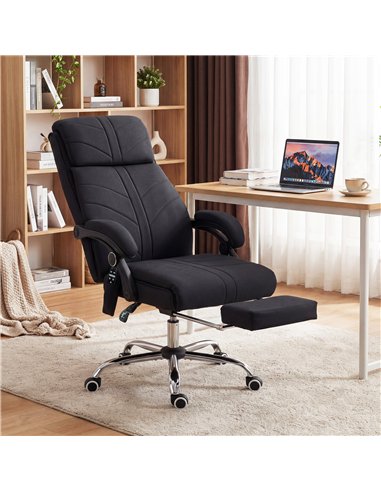 Vinsetto High Back Vibration Massage Office Chair with Footrest, Heated, Black