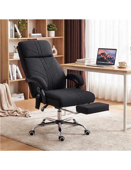 Vinsetto High Back Vibration Massage Office Chair with Footrest, Heated, Black - pic 196379 | FastDaddyshop