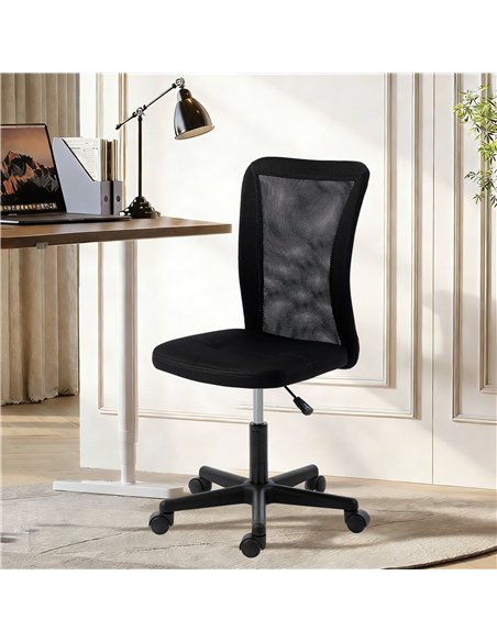 Vinsetto Computer Desk Chair, Armless Mesh Office Chair with Adjustable Height and Rolling Wheels, Black - pic 196388 | FastDaddyshop