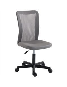 Vinsetto Computer Desk Chair, Mesh Office Chair with Adjustable Height and Swivel Wheels, Armless Study Chair, Grey