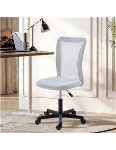 Vinsetto Mesh Office Chair Armless Swivel Executive Computer Desk Chair Adjustable Height Wheels White 2