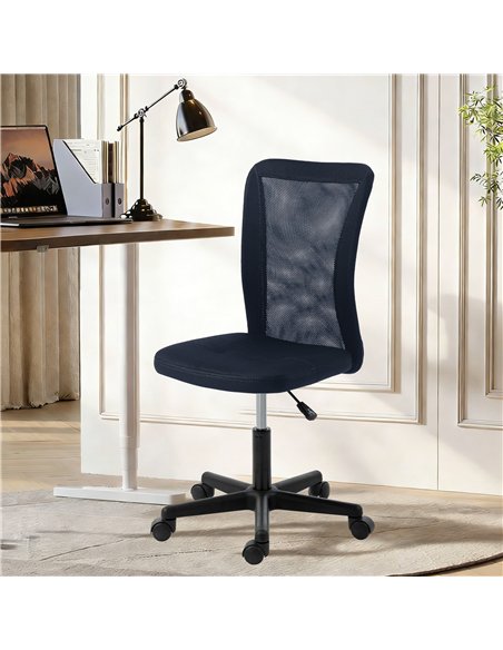 Vinsetto Computer Desk Chair, Mesh Office Chair with Adjustable Height and Swivel Wheels, Armless Study Chair, Dark Grey - pic 196424 | FastDaddyshop