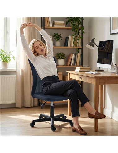 Vinsetto Computer Desk Chair, Mesh Office Chair with Adjustable Height and Swivel Wheels, Armless Study Chair, Dark Grey