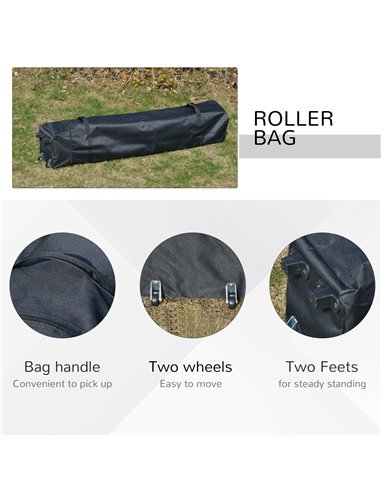Outsunny 4x4m Pop-up Gazebo with UV Proof, Roller Bag, Adjustable Legs, Steel Frame, Grey