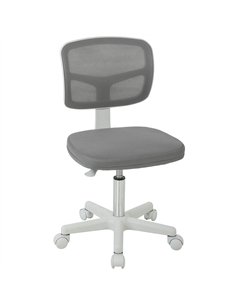 Vinsetto Small Office Chair without Arms, Ergonomic Swivel Mesh Desk Chair with Curved Back, Dark Grey