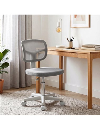 Vinsetto Small Office Chair without Arms, Ergonomic Swivel Mesh Desk Chair with Curved Back, Dark Grey