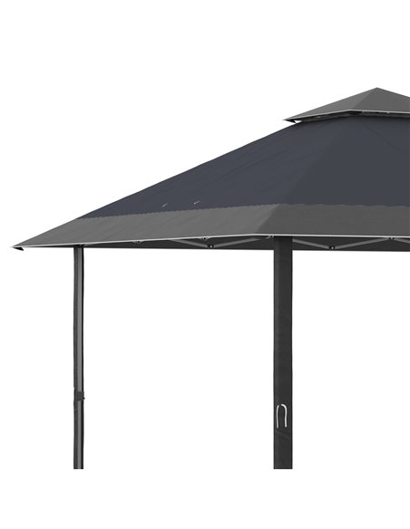 Outsunny 4x4m Pop-up Gazebo with UV Proof, Roller Bag, Adjustable Legs, Steel Frame, Grey - pic 19644 | FastDaddyshop