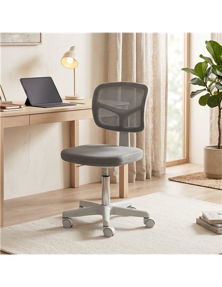 Vinsetto Small Office Chair without Arms, Ergonomic Swivel Mesh Desk Chair with Curved Back, Dark Grey - pic 196440 | FastDaddyshop