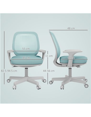 Vinsetto 44-56cm Mesh Back Office Chair - Light Green