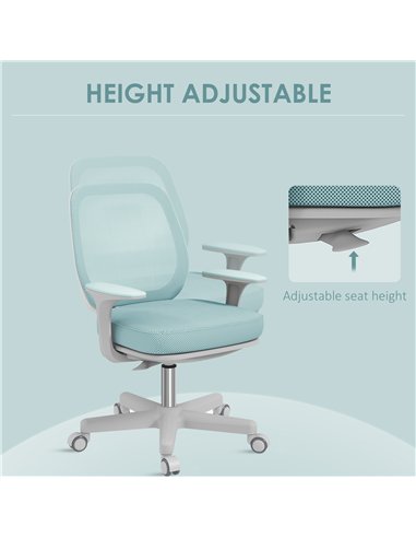Vinsetto 44-56cm Mesh Back Office Chair - Light Green